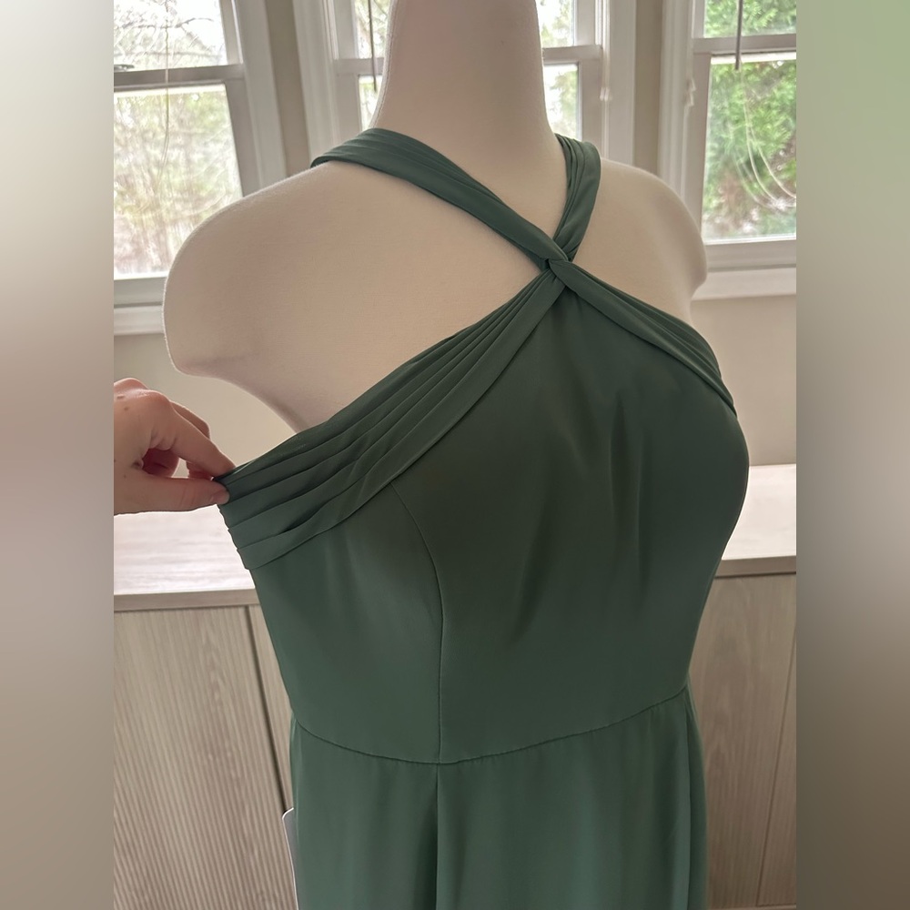 SOLD Azazie Rue Dress - Eucalyptus, A14 - Picture 4 of 9